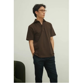 One piece collar pique poloโปโลแขนสั้นแบบปกชิ้นเดียว รูปที่ 4