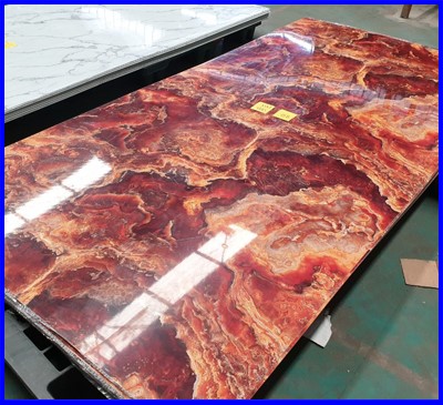 UV Marble Board แผ่นลายหินอ่อน ไม้เทียม แผ่นหินเทียม หินวีเนียร์ ตกแต่งบ้าน ตกแต่งผนัง รุ่น KL8047 รูปที่ 1