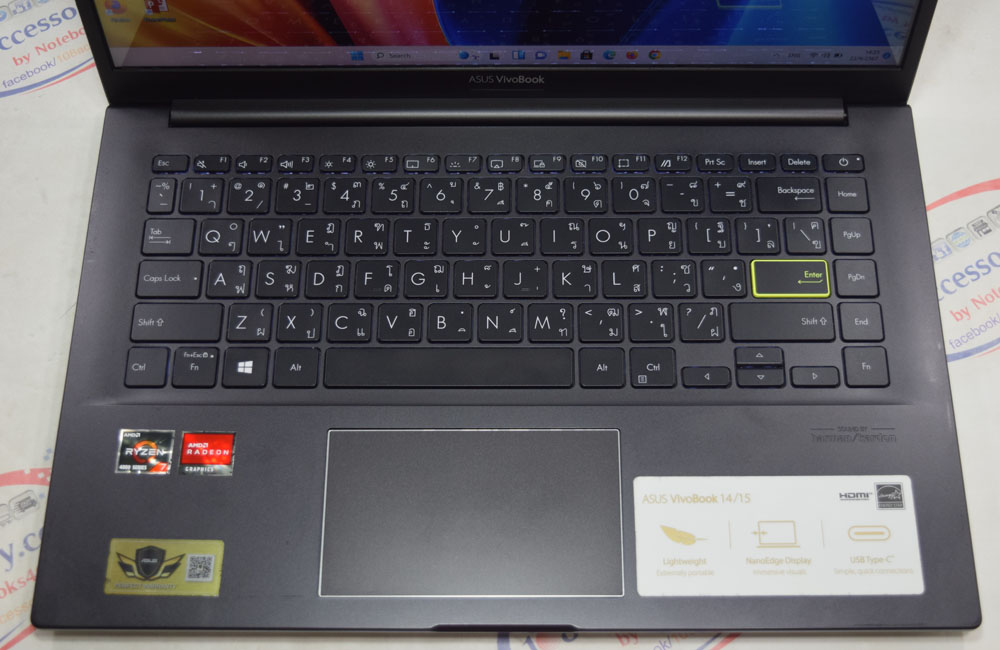ขาย Asus Vivobook 14 จอ 14” 60Hz ตัวท็อป Ryzen 7 Gen4 RAM8 SSD 512 ไฟคีย์บอร์ด รูปที่ 6