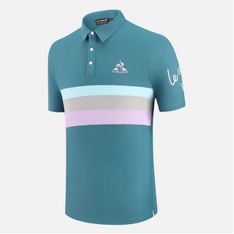 LeCoqSportif golf men's short-sleeved T-shirt men's summer comfortable sports Polo shirt Golf clothing men's quick-drying jersey #LCS2301 รูปที่ 5