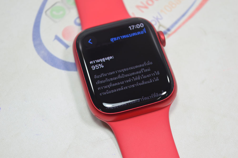 ขายถูกกว่า Apple Watch S8 GPS 45mm (PRODUCT)RED Aluminum แบต 95% จอใส ไม่มีรอย รูปที่ 7