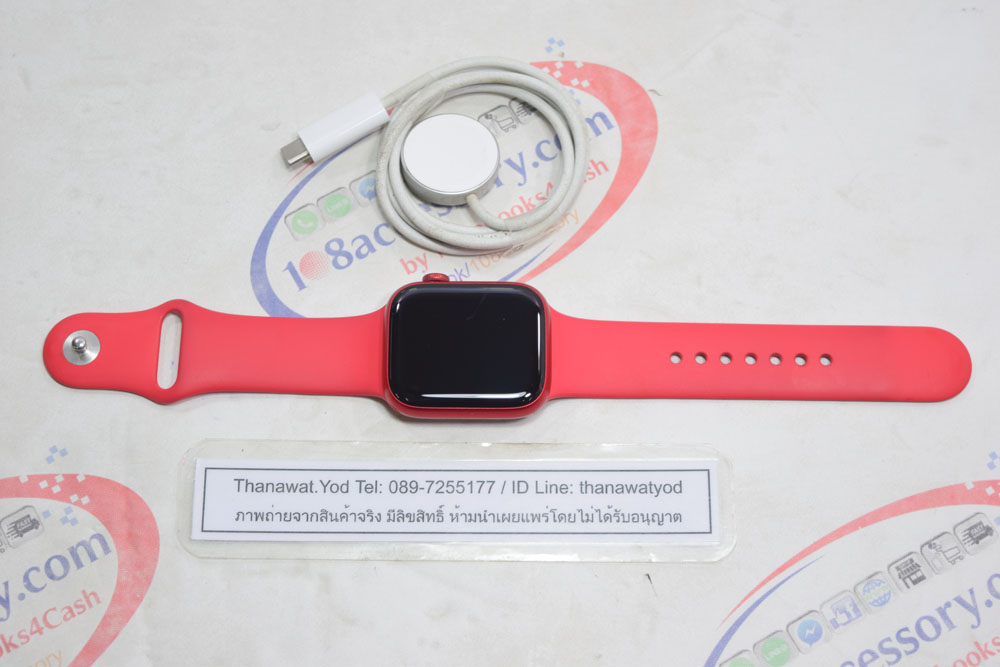 ขายถูกกว่า Apple Watch S8 GPS 45mm (PRODUCT)RED Aluminum แบต 95% จอใส ไม่มีรอย รูปที่ 4