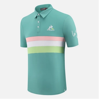 LeCoqSportif golf men's short-sleeved T-shirt men's summer comfortable sports Polo shirt Golf clothing men's quick-drying jersey #LCS2301 รูปที่ 3