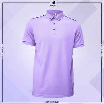 เสื้อโปโล BCS Sport สีม่วง ม่วงอ่อน พาสเทล LILAC รูปที่ 3