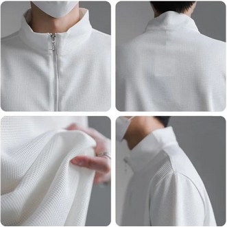 Light Mature Style High-end Polo Shirt, Loose Short Sleeves, White Shirt, Versatile Simple Zipper Top รูปที่ 3