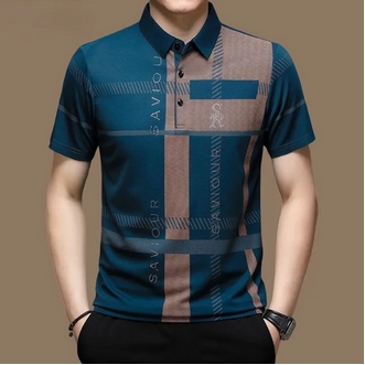 เสื้อยืดแขนสั้นสำหรับผู้ชาย,เสื้อสวมหัวเสื้อโปโลลายมีกระดุมคอปกเสื้อพิมพ์ลายตัวอักษร2023ฤดูร้อนใหม่ รูปที่ 5