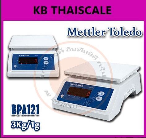 เครื่องชั่งกันน้ำแบบตั้งโต๊ะ 3 โล ความละเอียด 1 กรัม รุ่น BPA121 ยี่ห้อ Mettler Toledo   รูปที่ 1