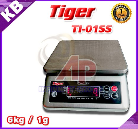 เครื่องชั่งดิจิตอลกันน้ำตั้งโต๊ะ 6Kg ความละเอียด 1g ยี่ห้อ TIGER รุ่น TW-01SS รูปที่ 1