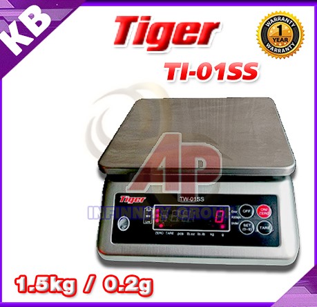 เครื่องชั่งกันน้ำ1.5kg ละเอียด 0.2g ยี่ห้อ TIGER รุ่น TW-01SS รูปที่ 1