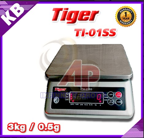 เครื่องชั่งดิจิตอลกันน้ำตั้งโต๊ะ 3Kg วามละเอียด 0.5g ยี่ห้อ TIGER รุ่น TW-01SS รูปที่ 1