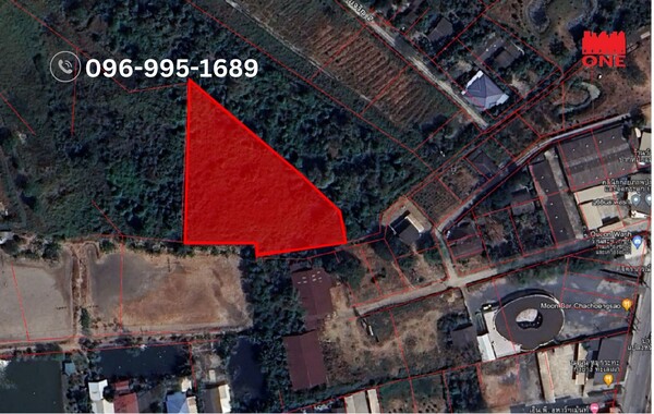 ขายที่ดินเปล่า 3-1-73 ไร่ อ. เมืองฉะเชิงเทรา ผังสีส้ม ติด ผังสีแดง รูปที่ 1