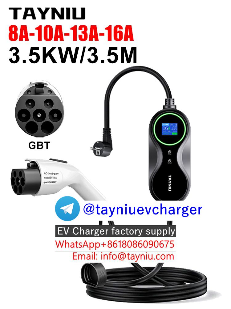 Portable EV Charger 16A 7KW Fast EV Charger Type 2 Electric Car Charger EV Auto Electric Car Station รูปที่ 3