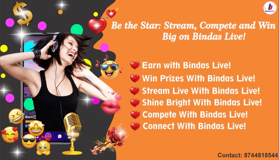 Bindas Live: Compete in PK Battles, Stream Live, and Audio & video Chat with Friends! รูปที่ 1