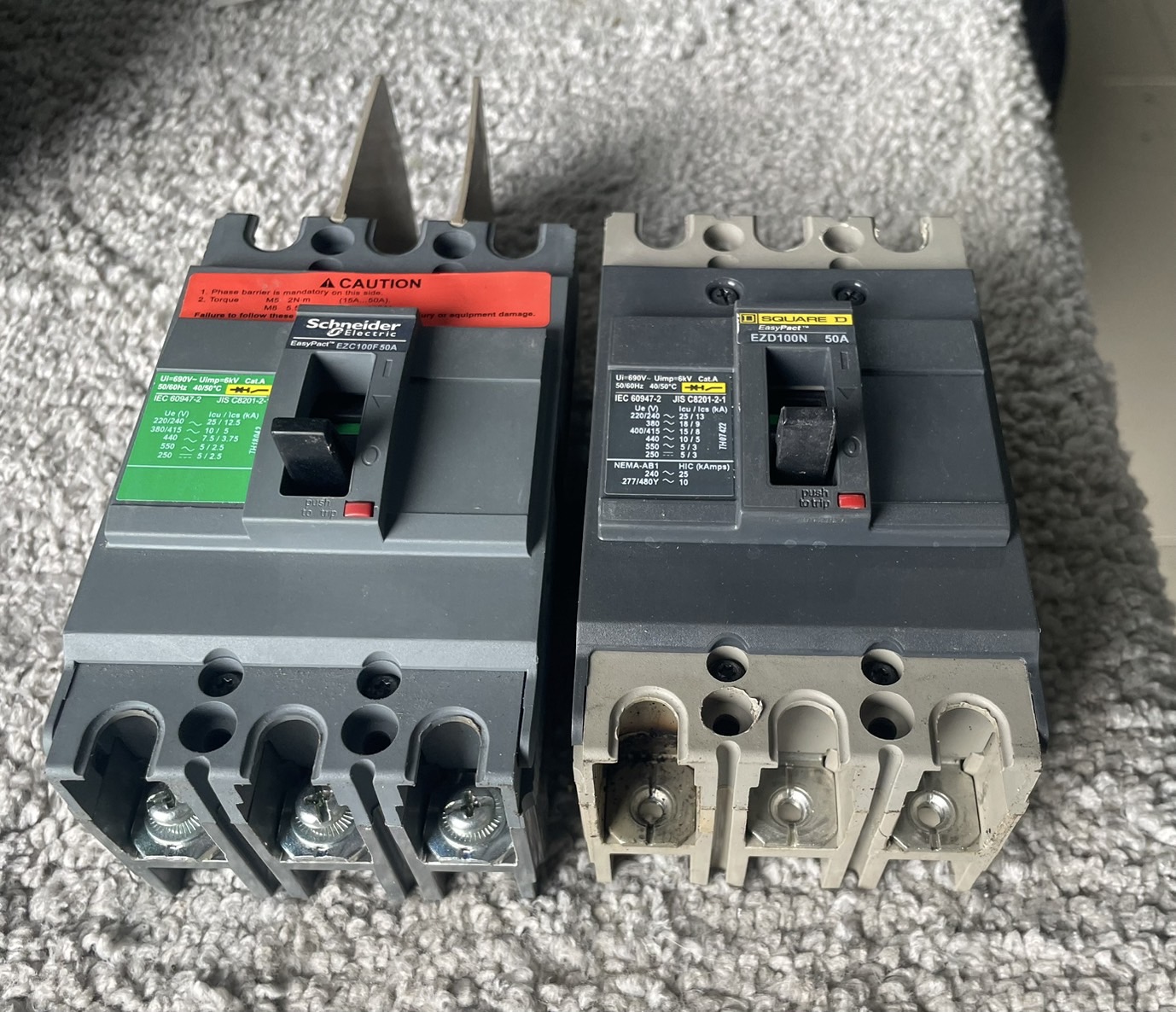 ขาย เมน เบรกเกอร์ สามเฟส Main Breaker 3P squareD Schneider รุ่น EZD100H, EZC100F 50A แอมป์ มือสอง รูปที่ 4