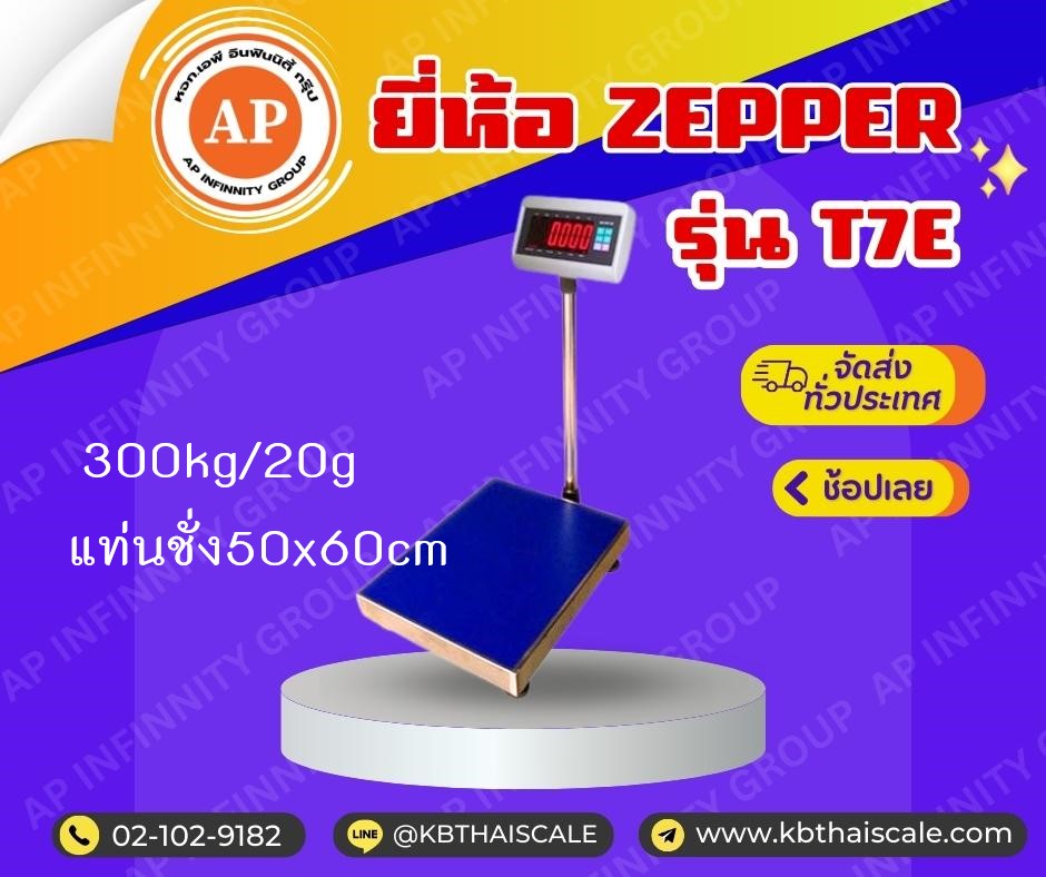 เครื่องชั่งวางพื้น 300kg ความละเอียด 20g T7E-PB5060-300 แท่นชั่ง500X600cm รูปที่ 1