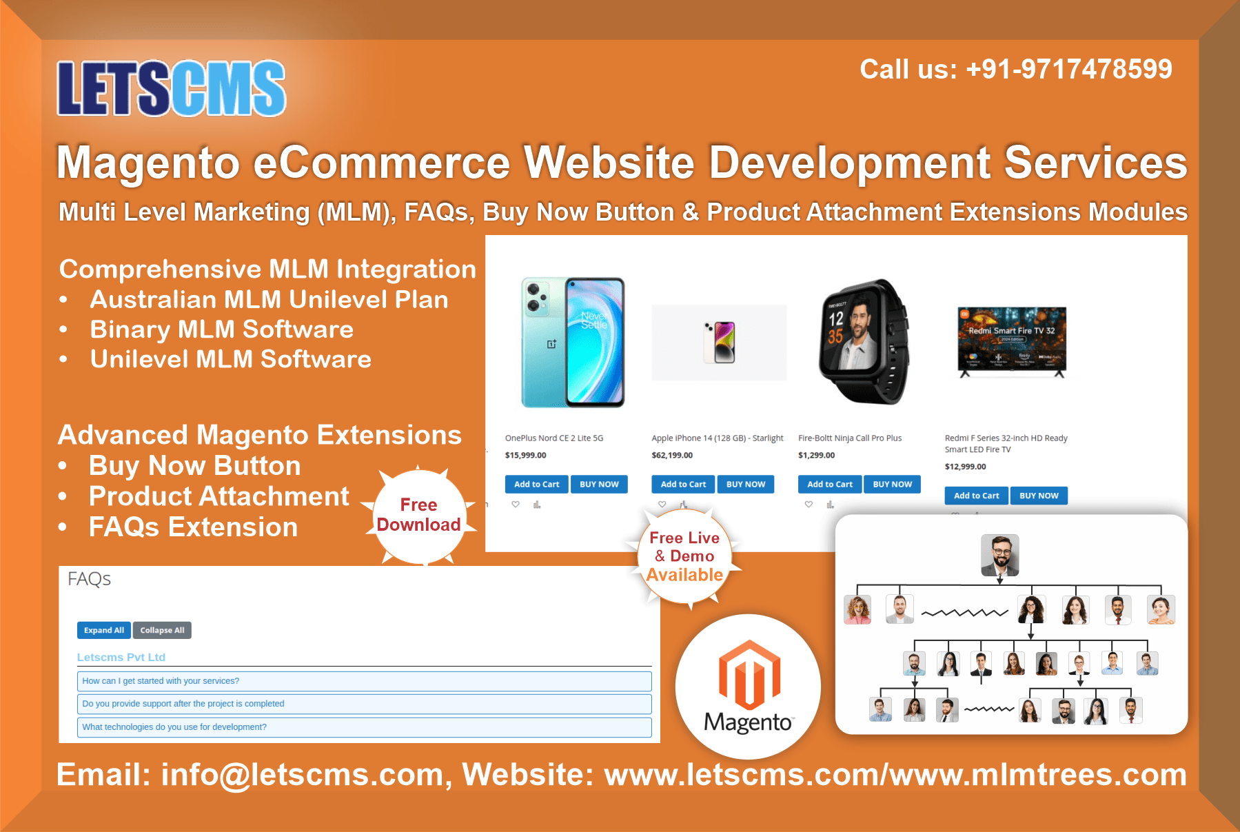 Magento eCommerce Website Development with MLM, FAQs, Buy Now Button & Product Attachment Extensions รูปที่ 1