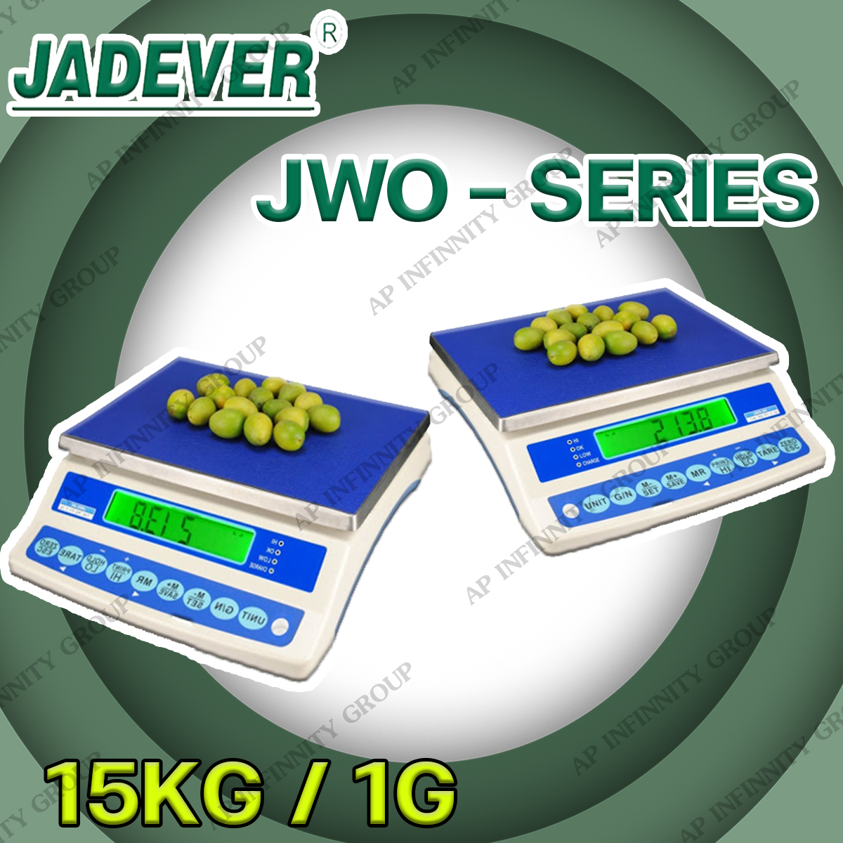 ตาชั่ง เครื่องชั่งตั้งโต๊ะ 15 กิโลกรัม อ่านค่าความละเอียด 1 กรัม ยี่ห้อ JADEVER รุ่น JWO-SERIES รูปที่ 1