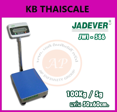 เครื่องชั่งวางพื้น100กิโล  ตาชั่ง100กิโล ความละเอียด5g JADEVER JWI-586 ขนาดแท่นชั่ง 50x60cm รูปที่ 1