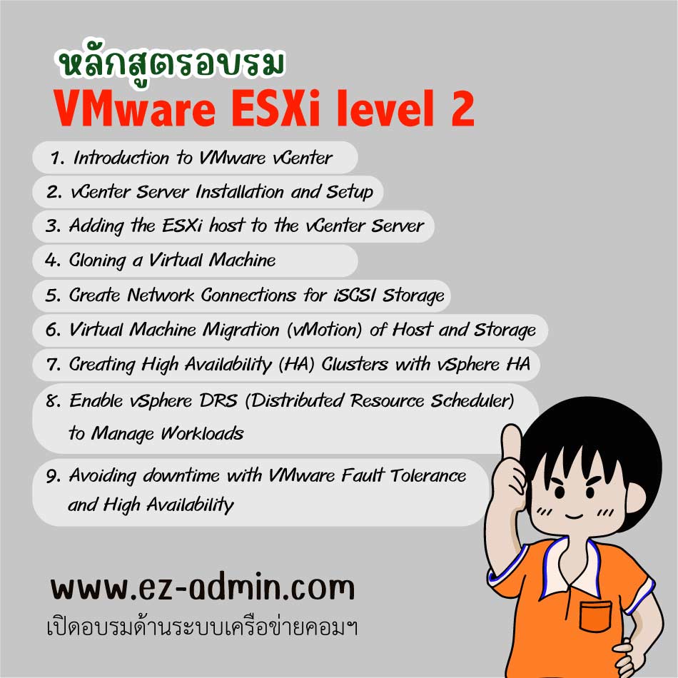 หลักสูตร VMware Level 2 (VMware vCenter Server & High Availability (HA) Clusters) รูปที่ 3