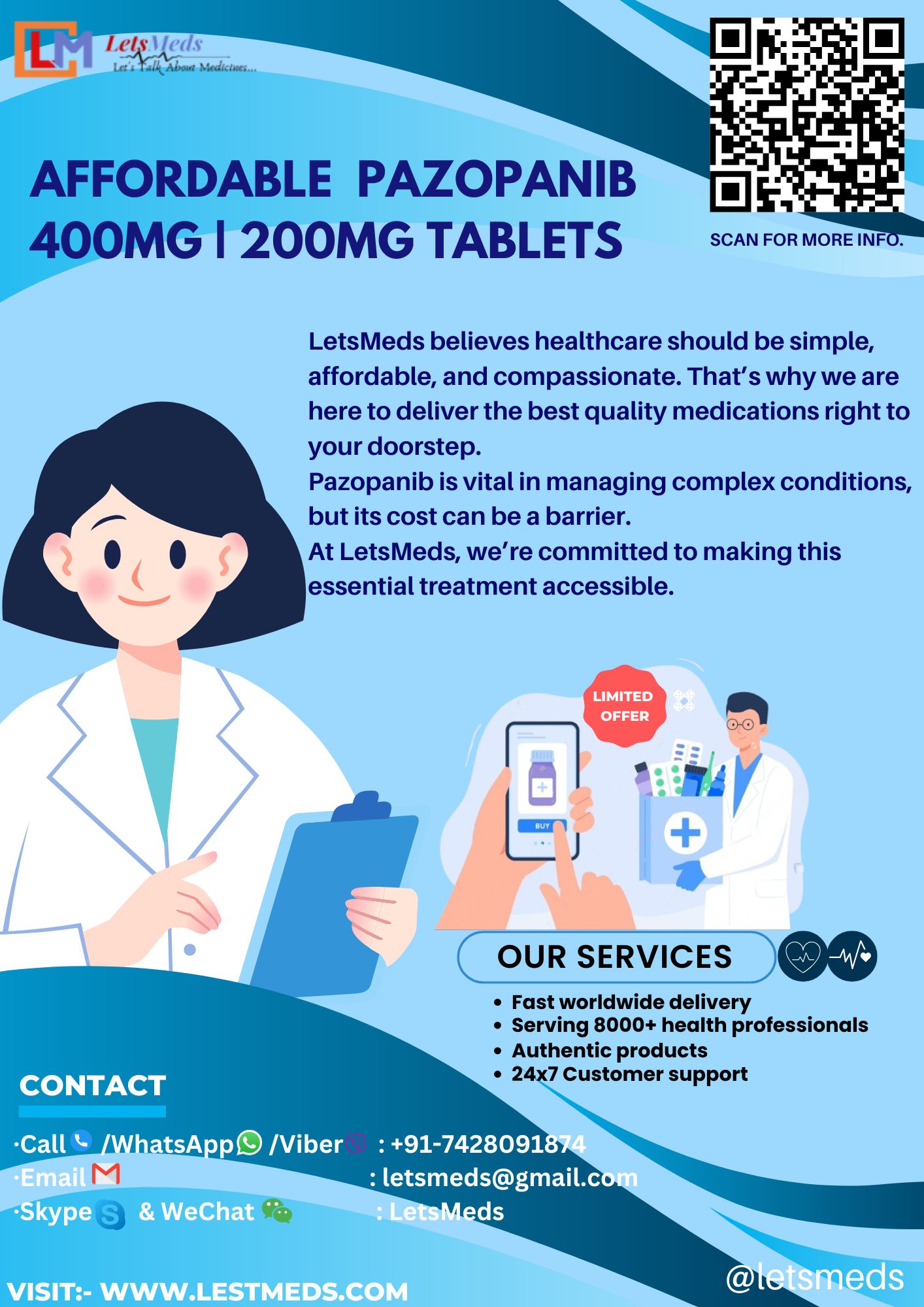 Affordable Pazopanib Tablets at Your Doorstep through LetsMeds, Your Trusted Online Pharmacy รูปที่ 1