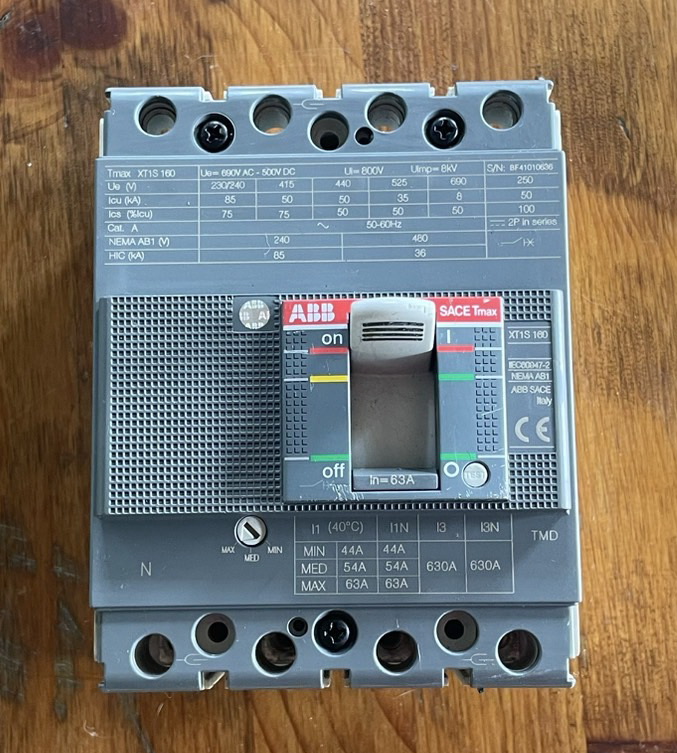 ขาย เมน เบรกเกอร์ 4 โพล เอบีบี 32-63 แอมป์ Main Breaker ABB XT1S ,XT2S ,XT2H 160 32-40-50-63A 4P มือสอง รูปที่ 3