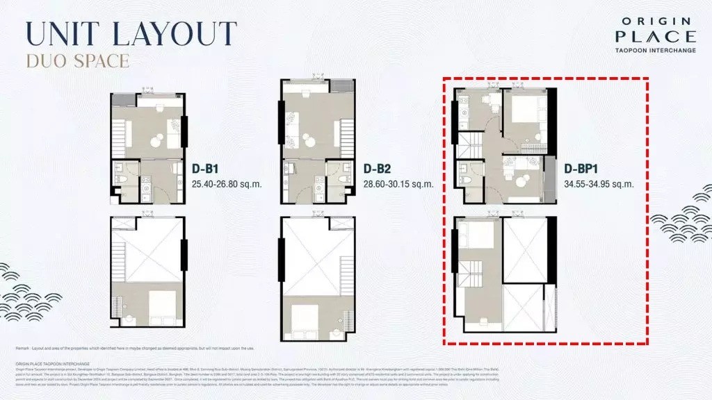 ขายดาวน์คอนโด Origin Place Taopoon Interchange | 1 BedPlus Duplex | ใกล้ MRT เตาปูน รูปที่ 1