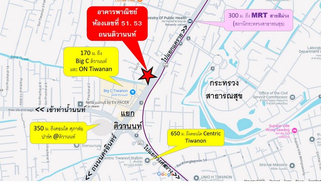 ให้เช่า อาคารพาณิชย์ 2 คูหา ทำเลเยี่ยม ติดริมถนนติวานนท์ อ.เมืองนนทบุรี จ. นนทบุรี  รูปที่ 1