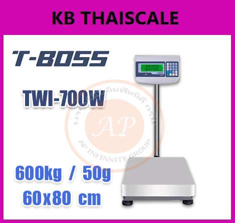 เครื่องชั่งดิจิตอลแบบวางพื้น ตาชั่งดิจิตอล พิกัด 600kg ละเอียด 50g ขนาดแท่น 60x80cm. ยี่ห้อ T-BOSS รุ่น TWI-700W รูปที่ 1