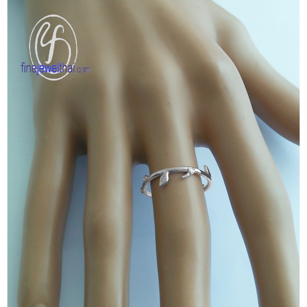 Finejewelthai แหวนเงินแท้ สไตล์มินิมมอล แหวนเพชรCZ เกรดพรีเมี่ยม รูปที่ 3