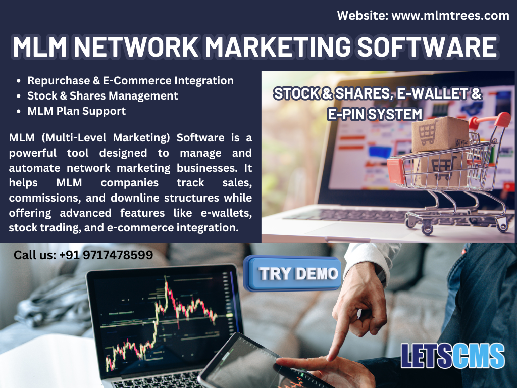 MLM Network Marketing Software with eCommerce for Stock & Shares, E-Wallet, Repurchase & E-Pin System รูปที่ 1