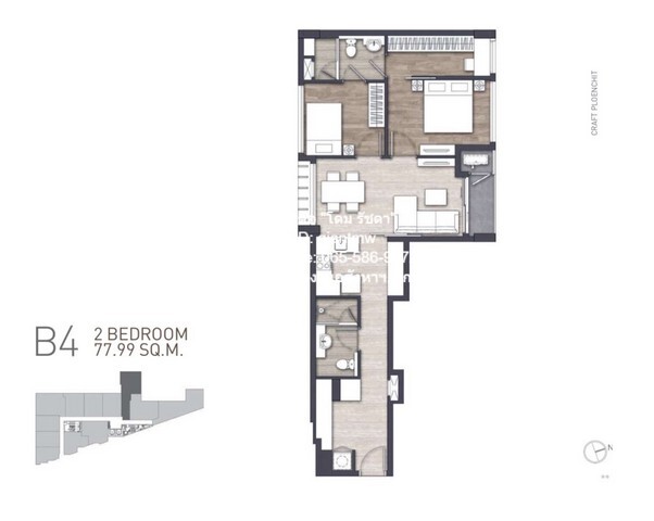 รหัส  DSL-630.B4 (3B-10) ต้องการขาย CONDOMINIUM คราฟท์ เพลินจิต  13200000 BAHT. ใกล้กับ รถไฟฟ้า BTS เพลินจิต ราคาสุดคุ้ม รูปที่ 1