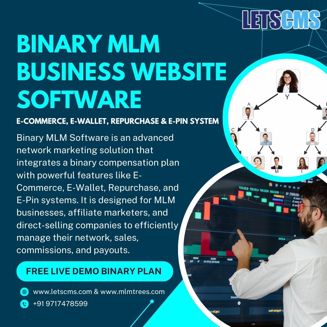 Binary MLM Software with E-Commerce, E-Wallet, Repurchase & E-Pin System – Free Live Demo Available รูปที่ 1