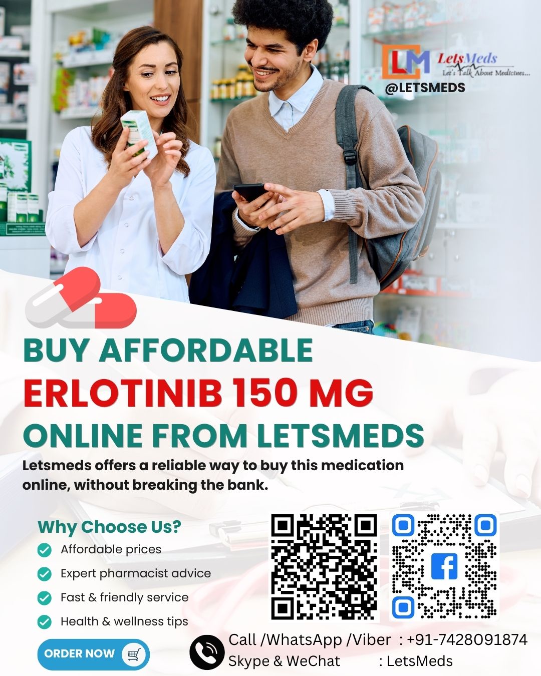 Buy Affordable Erlotinib 150 mg Online from Letsmeds รูปที่ 1