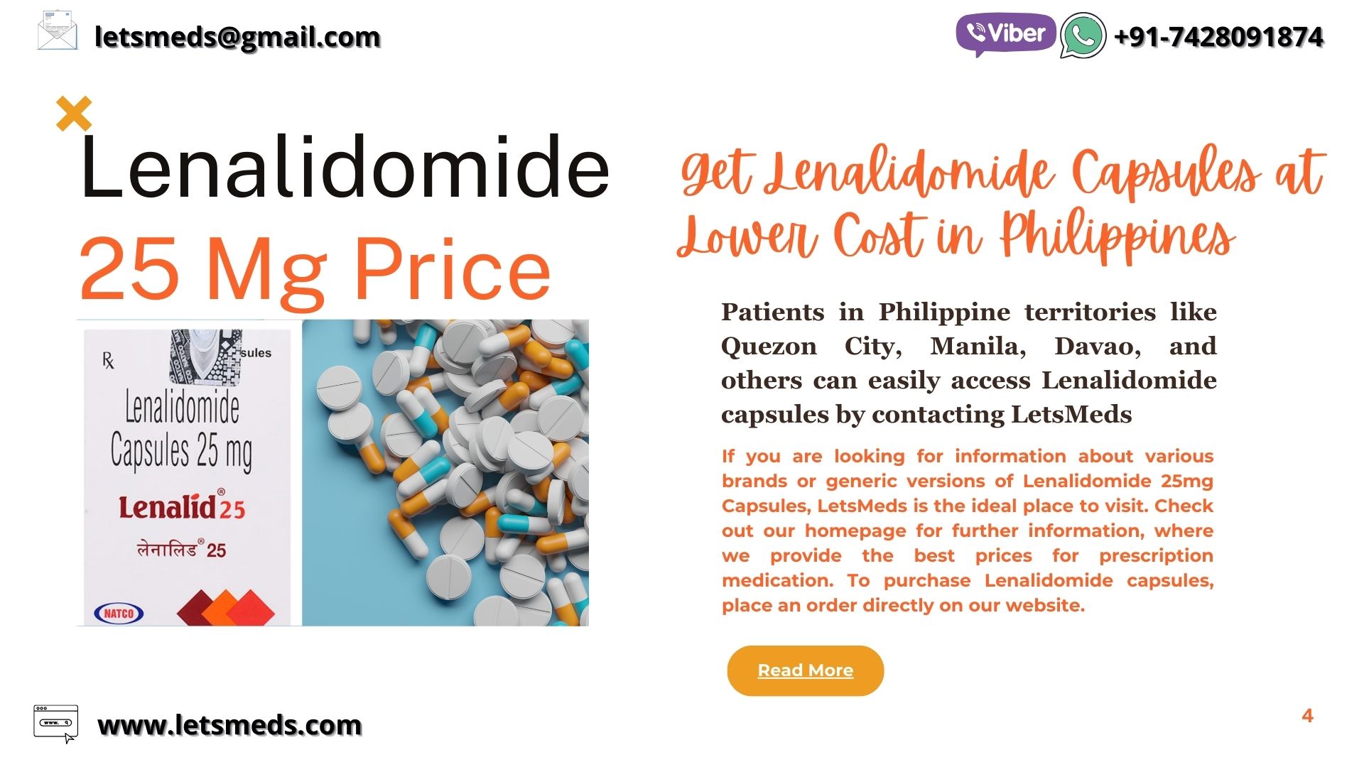 Buy Lenalidomide 25 mg Capsules Price Philippines รูปที่ 1