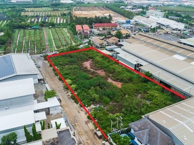 ขายที่ดินเปล่า 4 ไร่ 86 ตรว (1686 ตรว.)แหล่งธุรกิจ ผังเมืองสีชมพู เข้าออกได้ทั้งถนนเอกชัยและถนนเศรษฐกิจ ในตำบลบางน้ำจืด เมืองมุทรสาคร รูปที่ 1