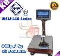 เครื่องชั่งดิจิตอลกันน้ำ 30kg ความละเอียด 5g แท่นชั่งขนาด 30x40cm. ยี่ห้อ SDS รุ่น IDS12-LCD Series