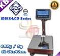 เครื่องชั่งดิจิตอลกันน้ำ 60kg ความละเอียด 5g แท่นชั่งขนาด 30x40cm. ยี่ห้อ SDS รุ่น IDS12-LCD Series