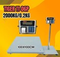 เครื่องชั่งดิจิตอลพร้อมปริ้นเตอร์ในตัว 2000Kg อ่่านค่าความละเอียด 200g แท่นชั่งชั่งขนาด 100x100cm. ยี่ห้อ TIGER รุ่น TI-06P พร้อมปริ้นสติ๊กเกอร์ในตัว มีพอร์ต RS232C
