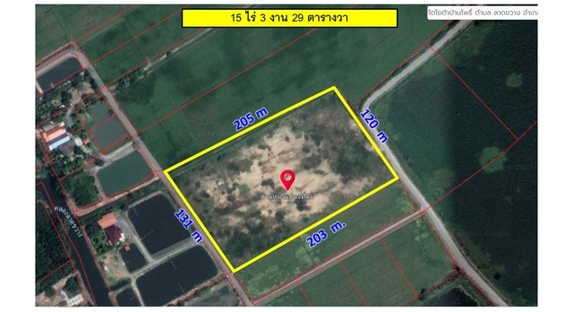 ขายที่ดินสีม่วงสร้างโรงงาน บ้านโพธิ์ เนื้อที่ 15-3-29 ไร่ ขายไร่ละ 5 ล้าน อ.บ้านโพธิ์  จ.ฉะเชิงเทรา   รูปที่ 1