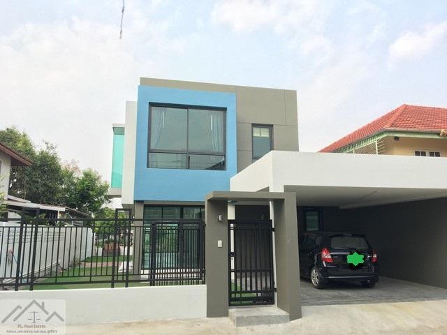 P841 ขาย บ้านเดี่ยว สไตล์โมเดิร์น 2 ชั้น หมู่บ้านมณียา ถนนประดิษฐ์มนูธรรม เลียบด่วน ที่ดิน 61 ตรว. หลังบ้าน วิวบึงน้ำ  รูปที่ 1