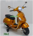 รถแบตเตอรี่เวสป้า สำหรับเด็ก #Vespa-3862สีมันวาว-