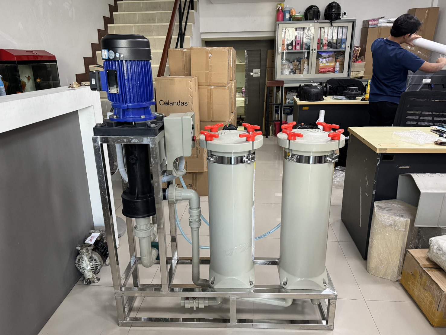 เครื่องกรองเคมี รุ่น CB-2004-SEC2HP_ถังคู่ 4ไส้ Brand 