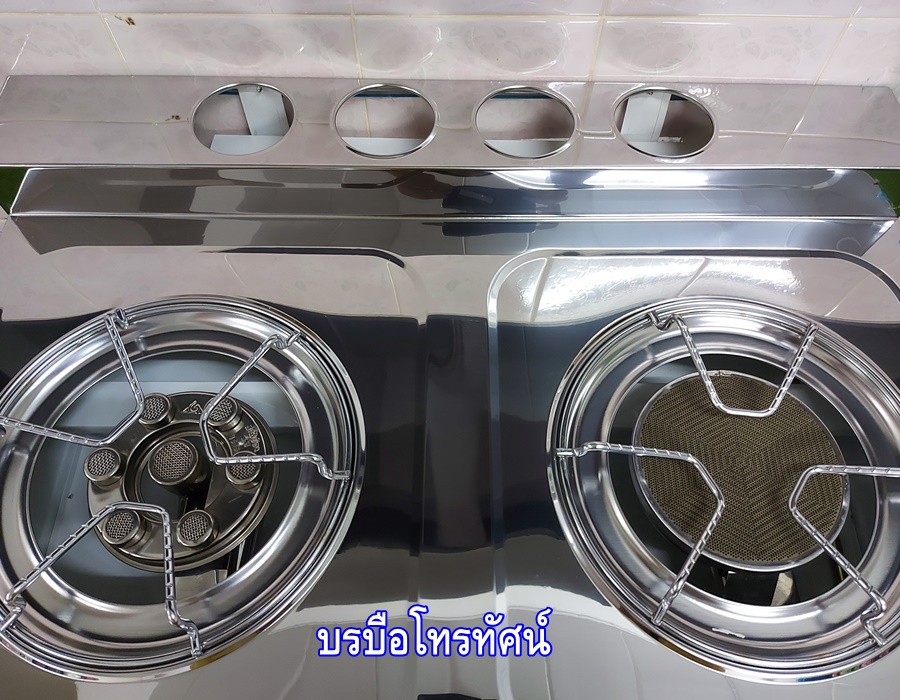 เตาแก๊สตั้งพื้น เตาชั้นหัวคู่BS-214ขาสี หัวอินฟาเรด+เทอโบ.-      รูปที่ 3