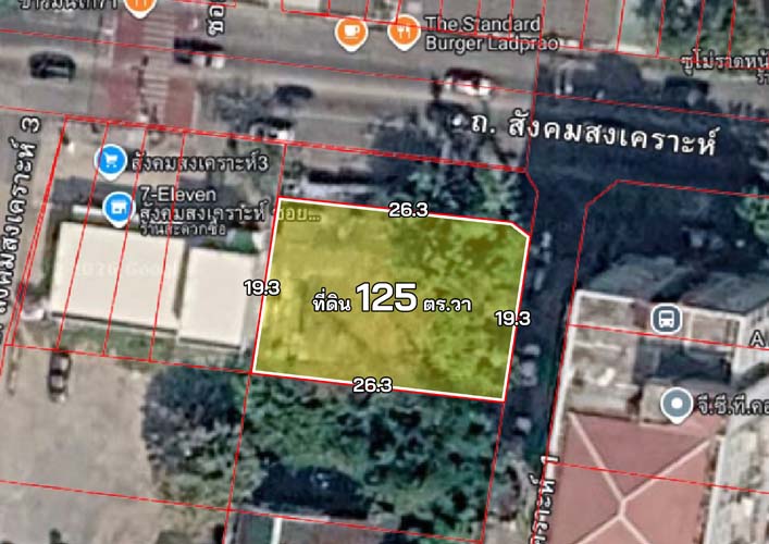 L-152 : ที่แปลงมุม 125 ตร.วา ถนนเมน ปากซอยสังคมสงเคราะห์ 1 (ลาดพร้าว 71) วังทองหลาง รูปที่ 7