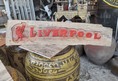 ป้ายไม้แกะสลักโลโก Liverpool สโมสรฟุตบอลลิเวอร์พูล รูปหงส์แดง ยาว100ซม
