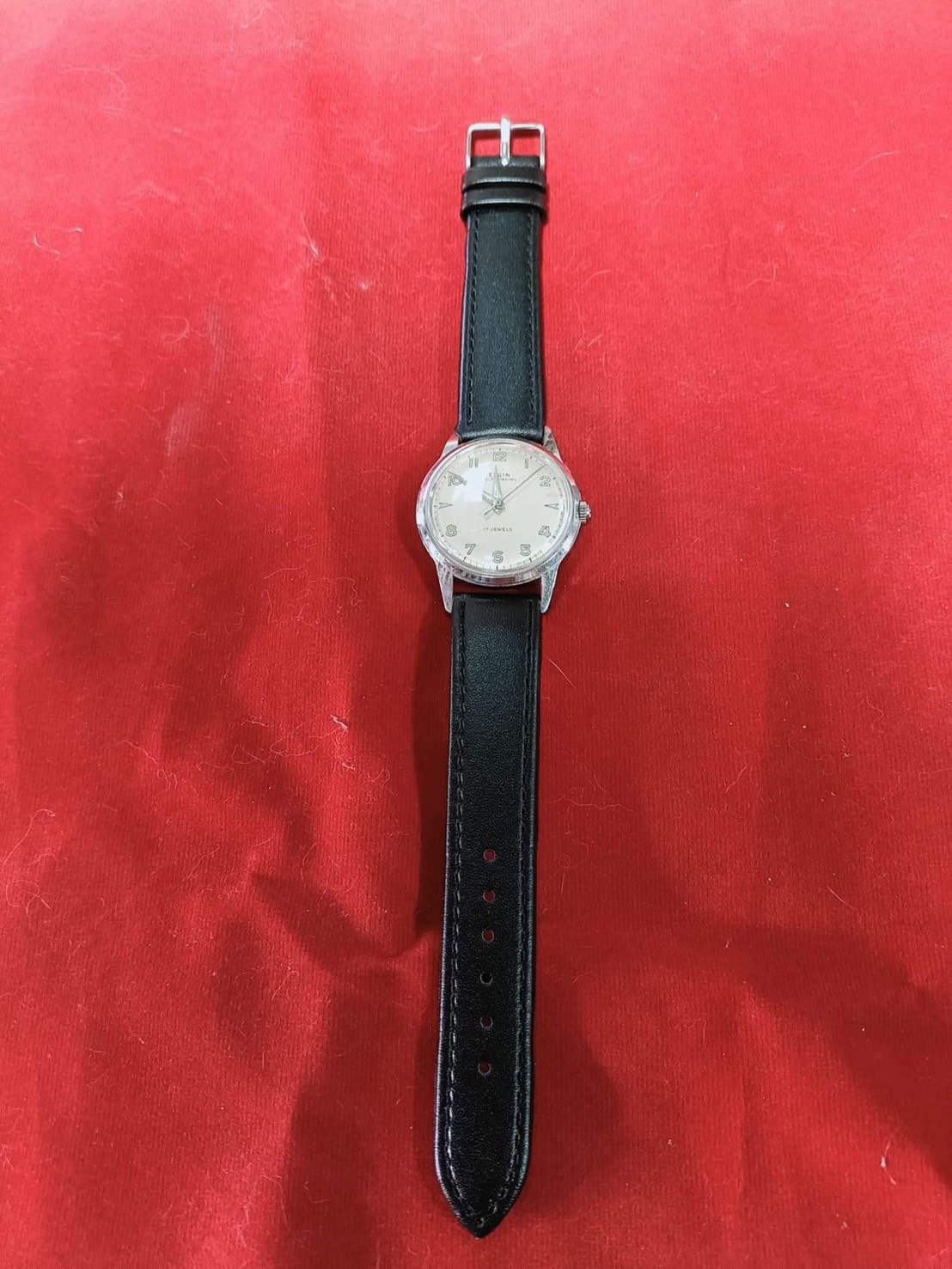 นาฬิกาข้อมือวินเทจ Elgin รุ่น Self-Winding 17Jewels หน้าปัดสีครีม 34mm รูปที่ 3