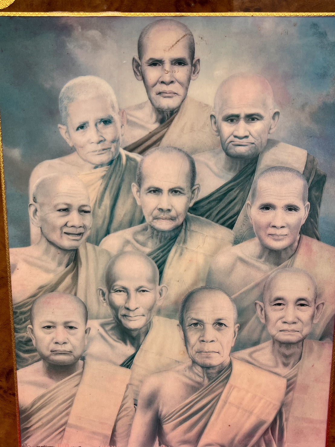 กรอบรูปถ่ายรวมพระเกจิอาจารย์ของไทย 10ท่าน ภาพรวมพระอริยสงฆ์ของไทย รูปที่ 3