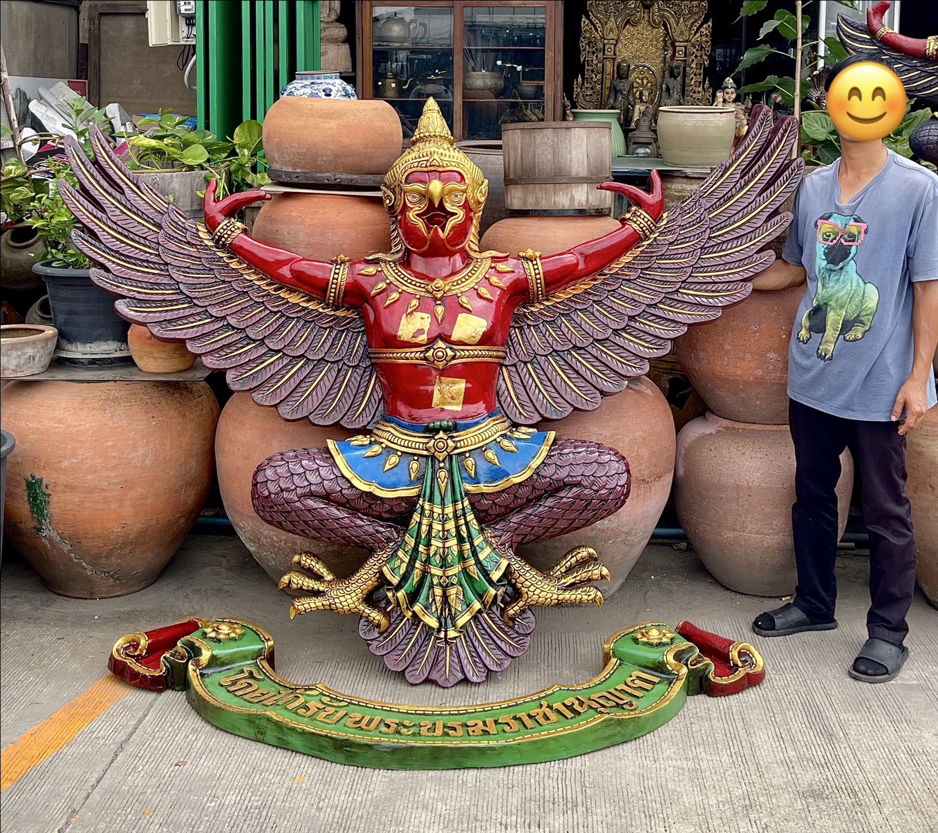 พญาครุฑ องค์ใหญ่ ขนาด2เมตร30ซม รูปหล่อพญาครุฑมหาราช ราชาครุฑ พญาสุบรรณ รูปที่ 3
