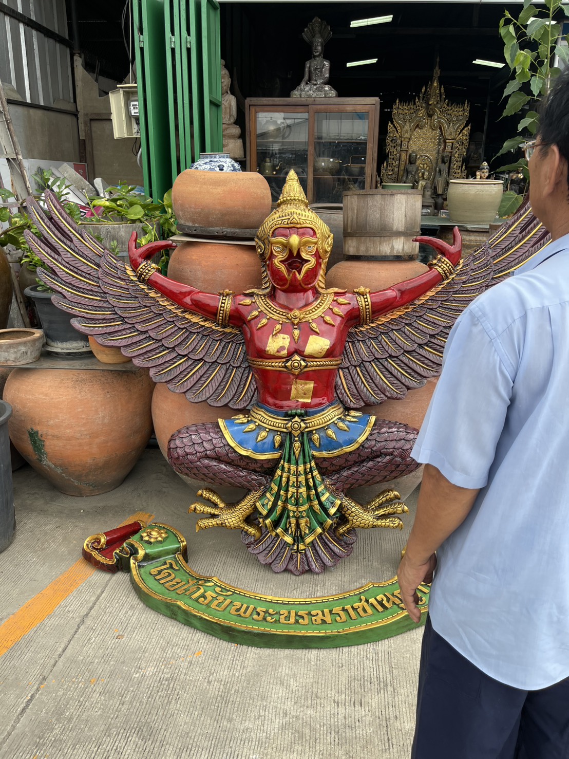 พญาครุฑ องค์ใหญ่ ขนาด2เมตร30ซม รูปหล่อพญาครุฑมหาราช ราชาครุฑ พญาสุบรรณ รูปที่ 4