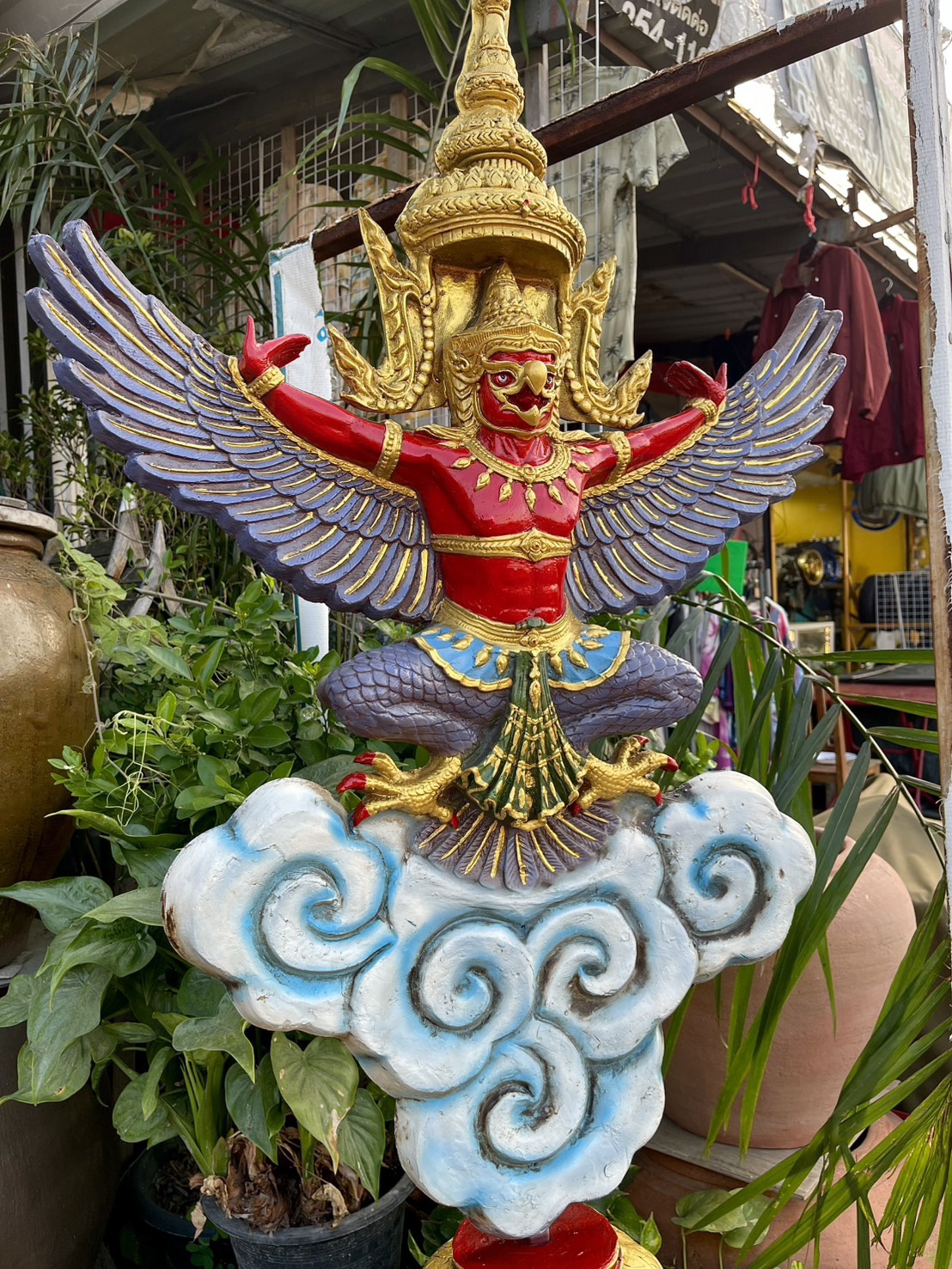 พญาครุฑ ตั้งบูชา สูง135ซม รูปหล่อพญาสุบรรณ องค์ลอย พิมพ์เทพบุตร รูปที่ 4